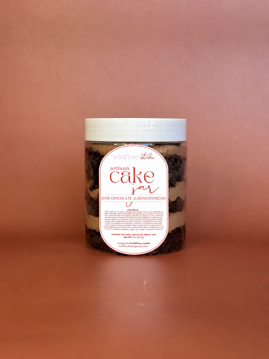 Dark Chocolate Almond Espresso Cake Jar