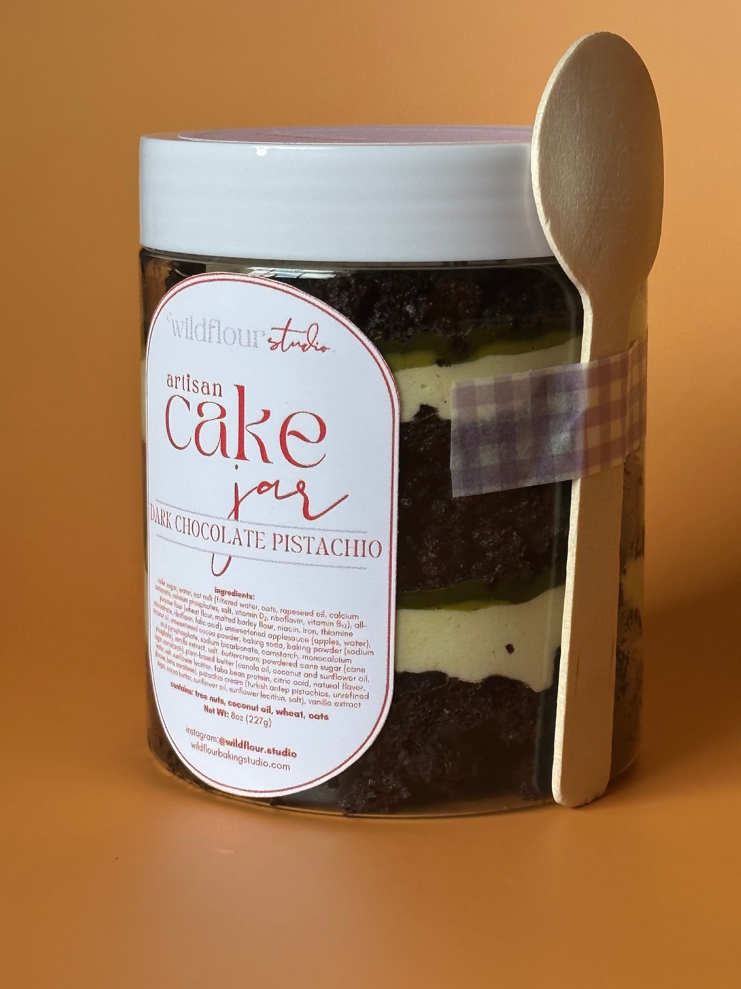 Dark Chocolate Pistachio Creme Cake Jar